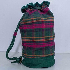 GAP Plaid Bucket Shoulder Bag VTG 90s Y2K Streetwear Preppy Retro